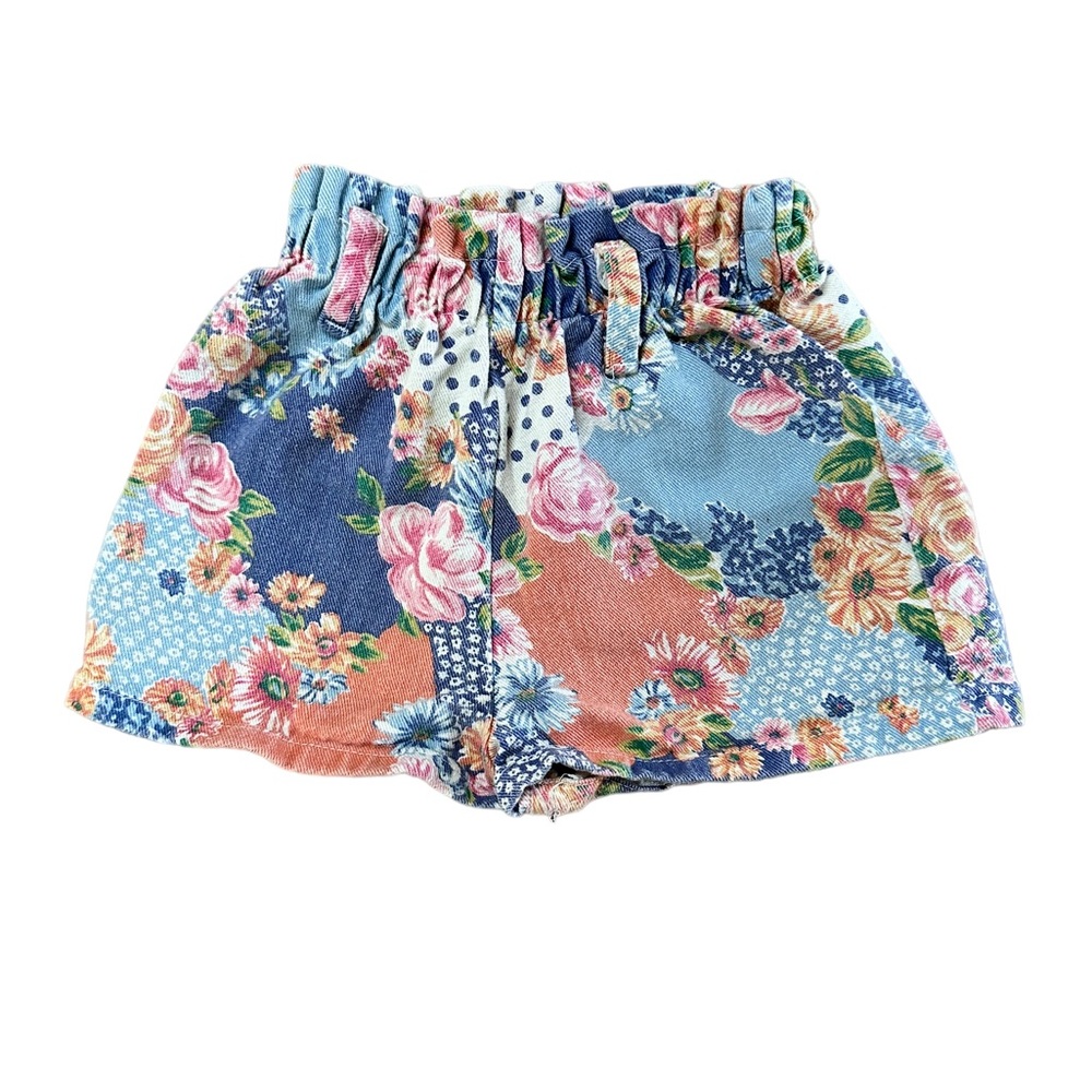 Low Maintenance Vintage Floral Print Denim Shorts (6x)
